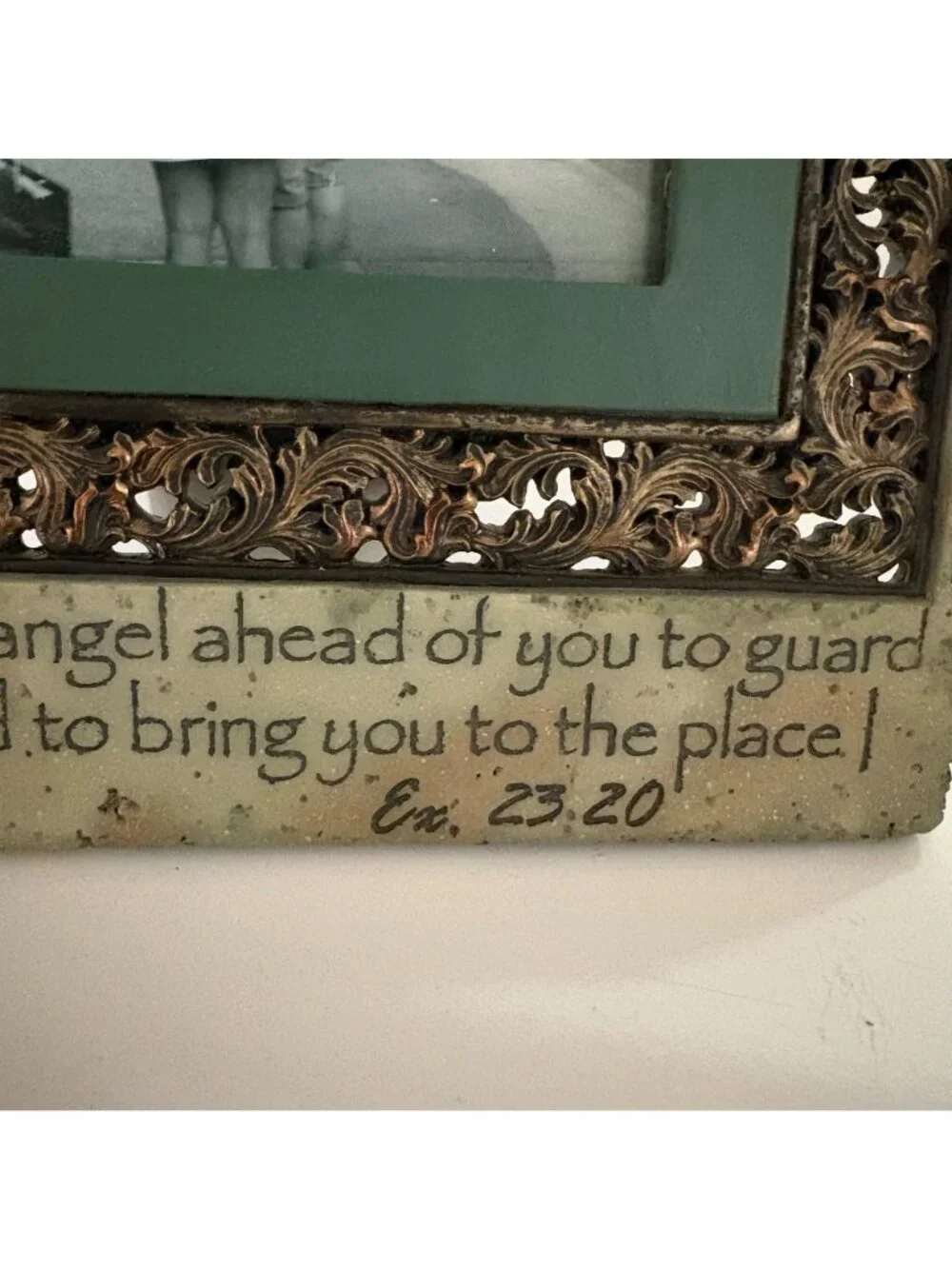 Inspirational Picture Frame 2003 Demdaco by Faith Filigree Bible Verse Vintage